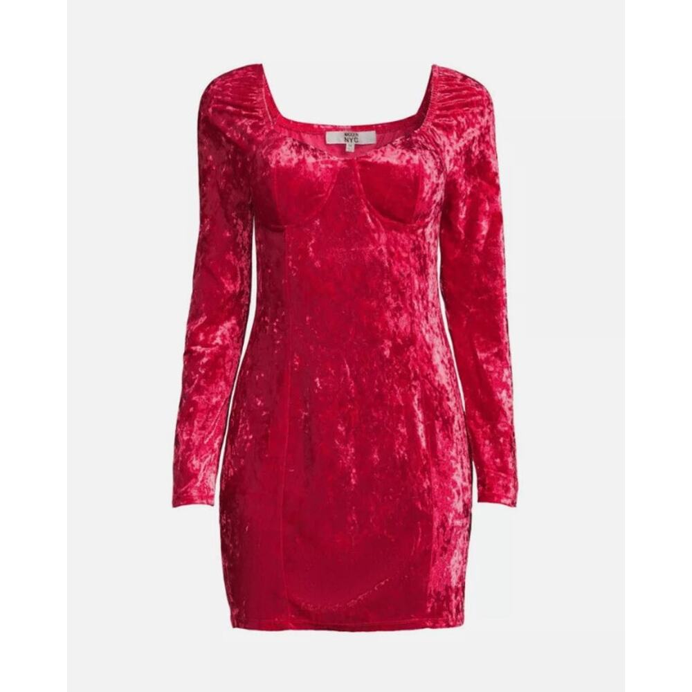 Madden NYC Junior's Red Velvet Corset Bodycon Dress sz XL - Picture 5 of 9